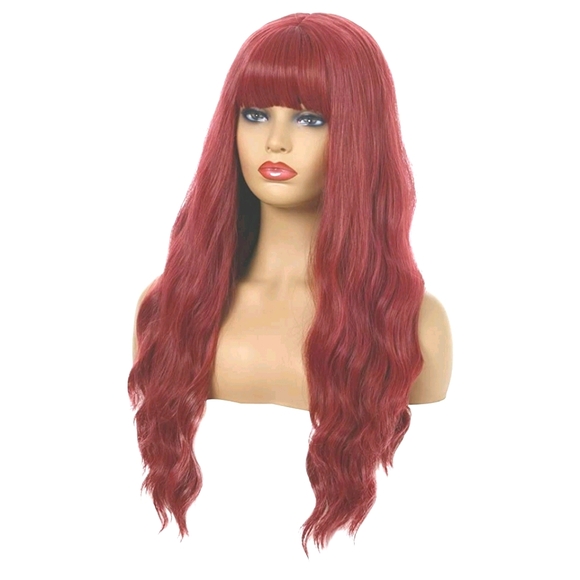 COPY - Red wine Synthetic wig 24" - Picture 3 of 5